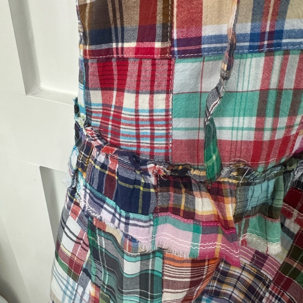 Pilcro Madras Plaid Tie Shoulder Top - Picture 6 of 8